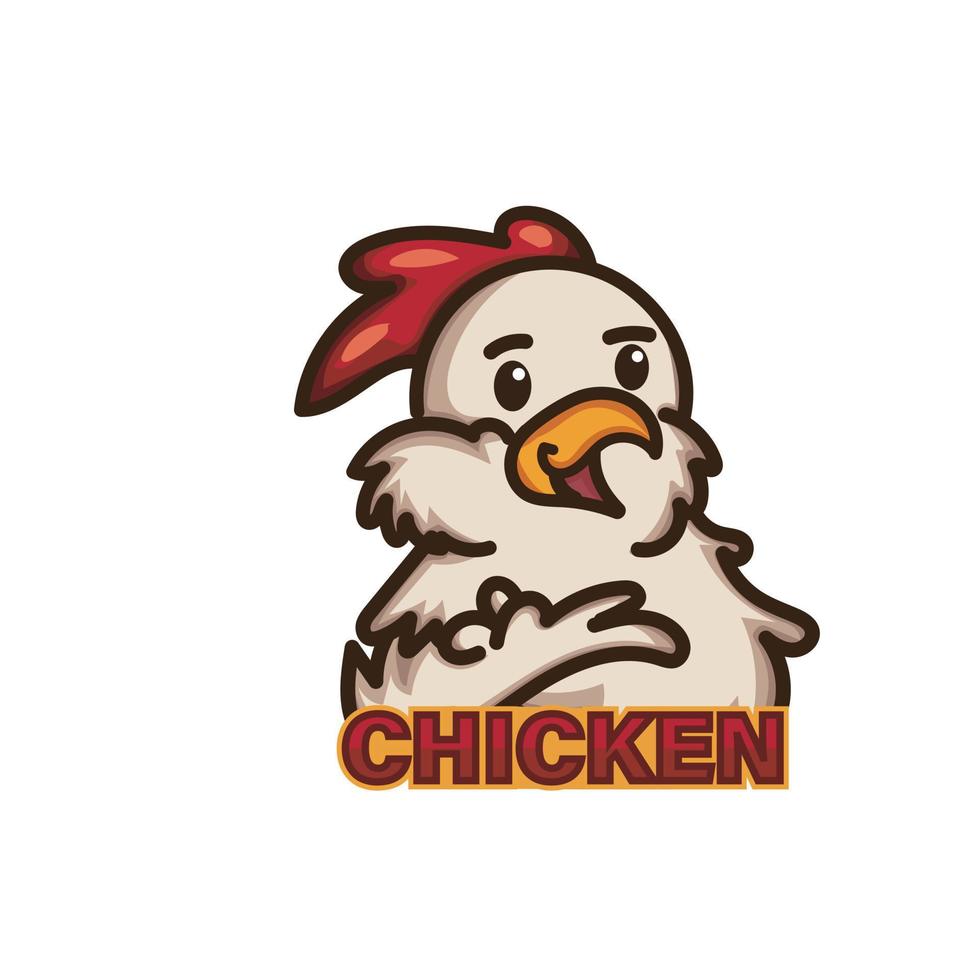 vecteur de conception de logo poulet coq