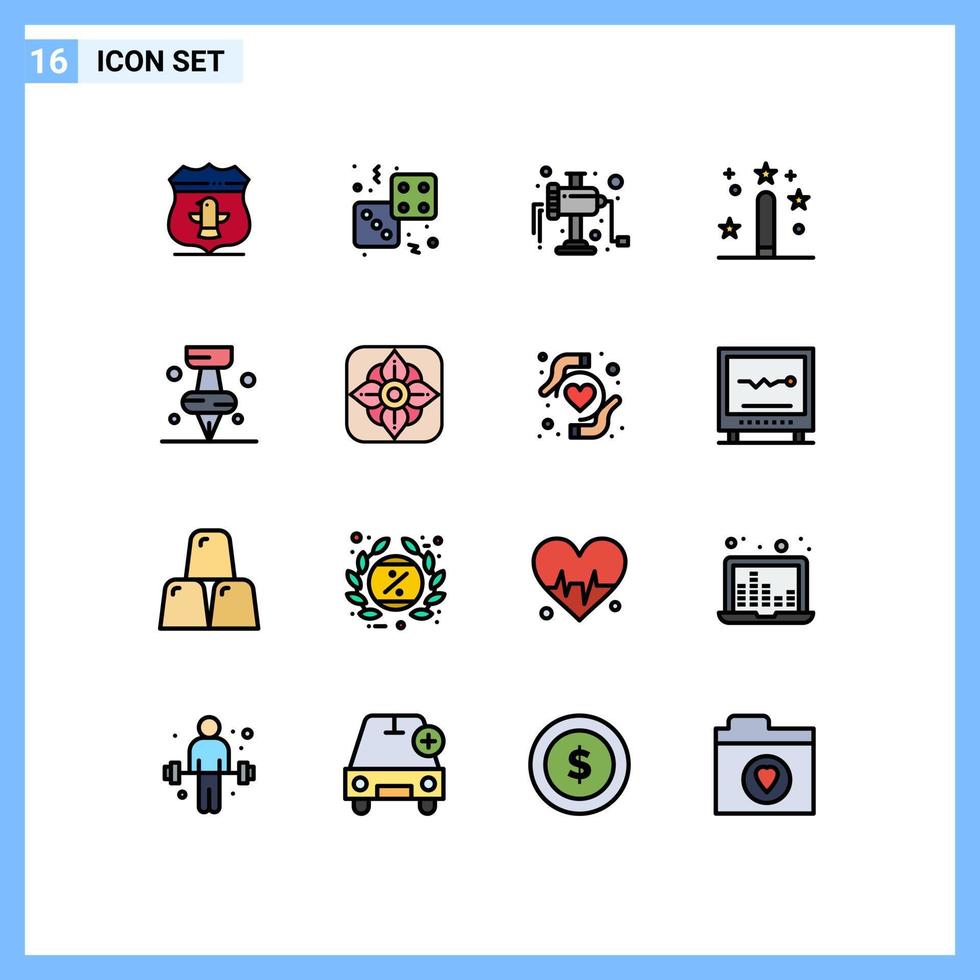 pack d'icônes vectorielles stock de 16 signes et symboles de ligne pour l'éducation développement de jeux magiques codage éléments de conception vectoriels créatifs modifiables vecteur