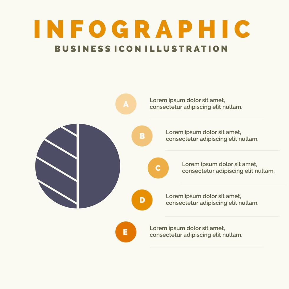 édition photo ombre solide icône infographie 5 étapes présentation fond vecteur