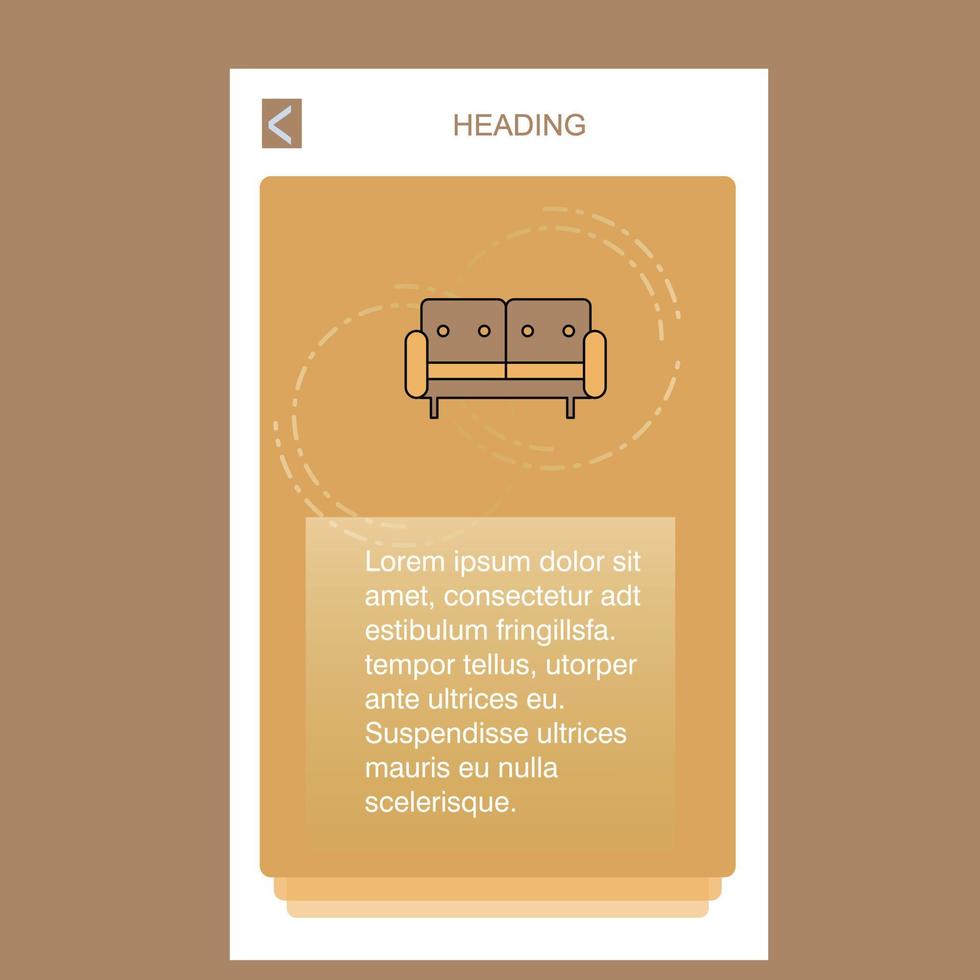 vecteur de conception de conception de bannière verticale mobile de canapé