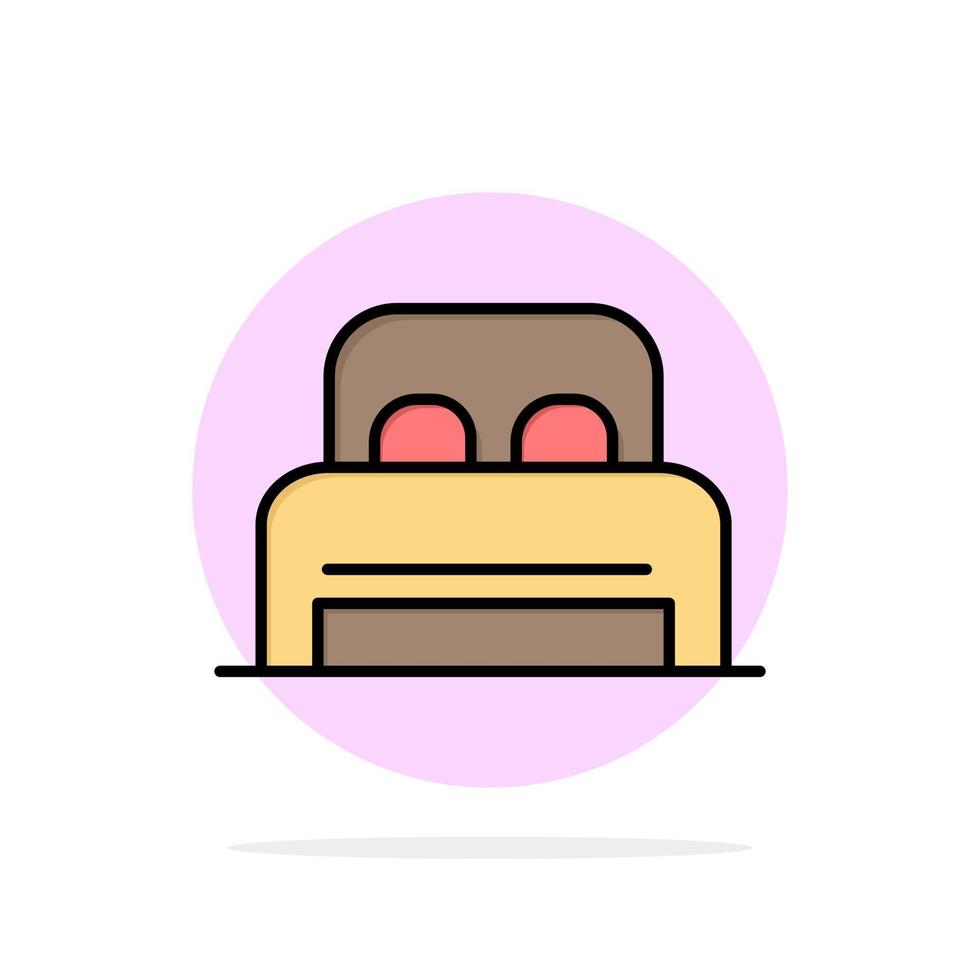 icône de couleur plate de fond de cercle abstrait d'hôtel de chambre de sommeil de lit vecteur