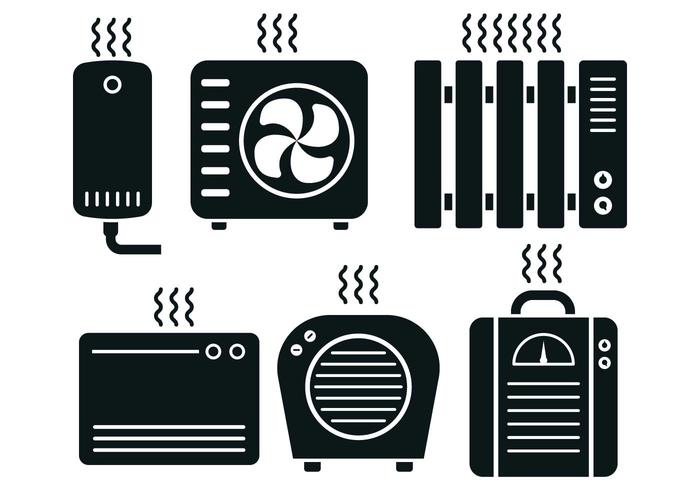 Chauffage Icon Set Vector