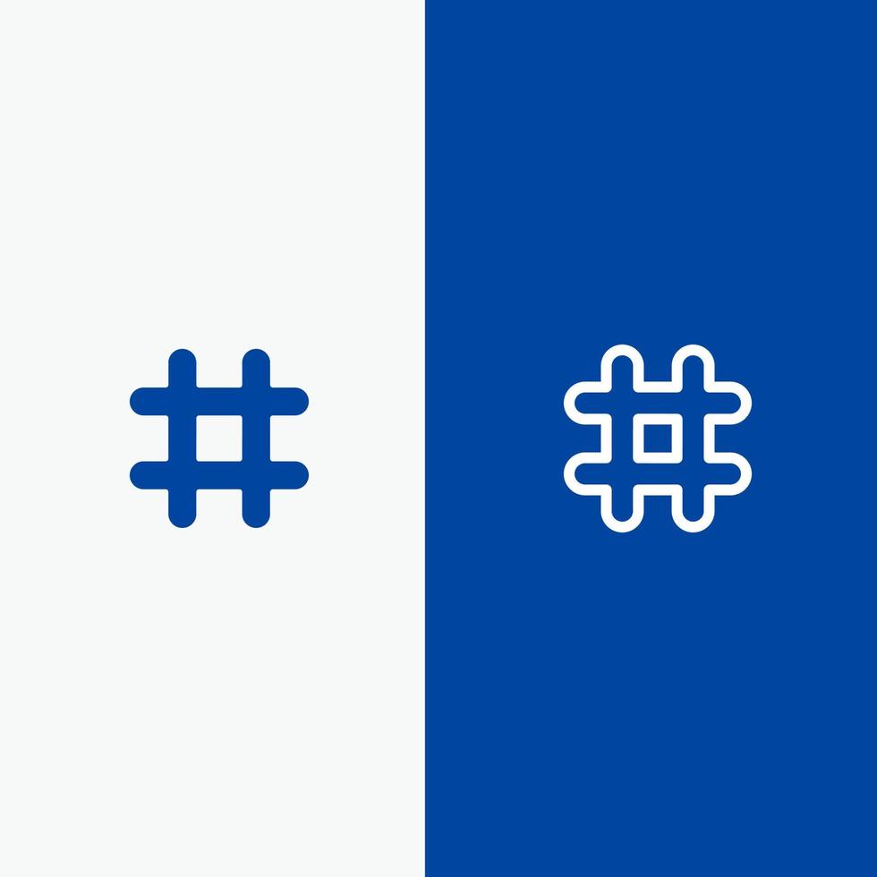 suivre la balise de hachage tweet twitter ligne et glyphe icône solide bannière bleue ligne et glyphe icône solide bannière bleue vecteur