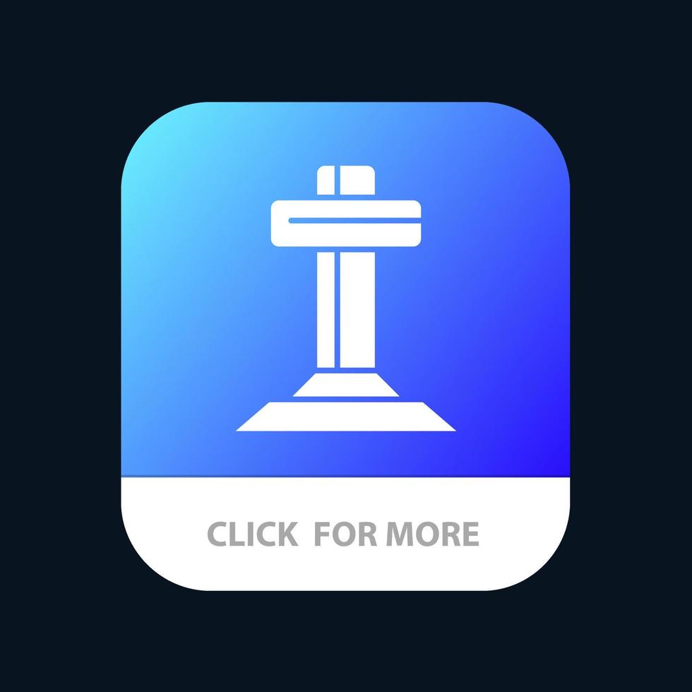 bouton de l'application mobile christianisme croix pâques version glyphe android et ios vecteur