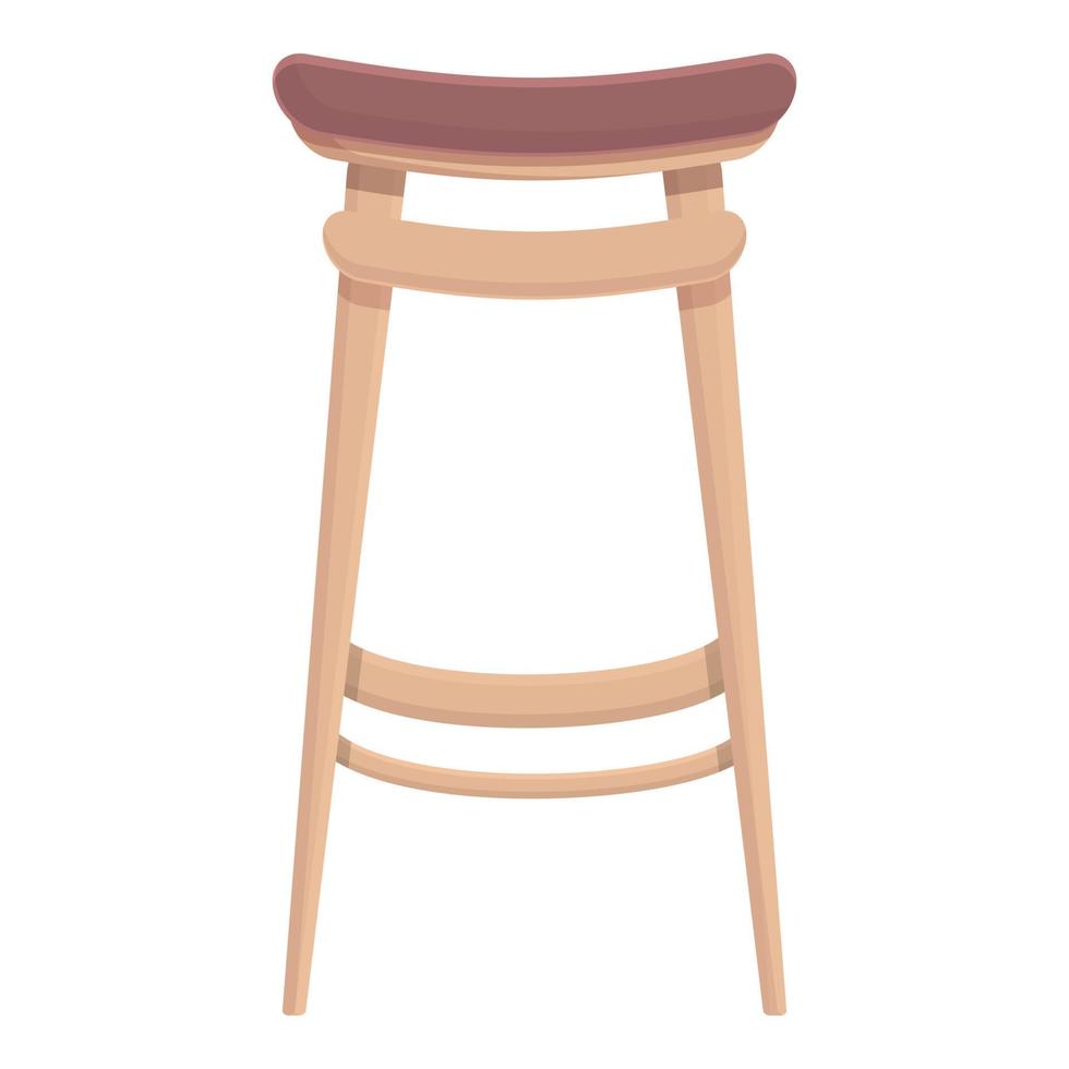 vieux vecteur de dessin animé d'icône de chaise en bois. tabouret de bar