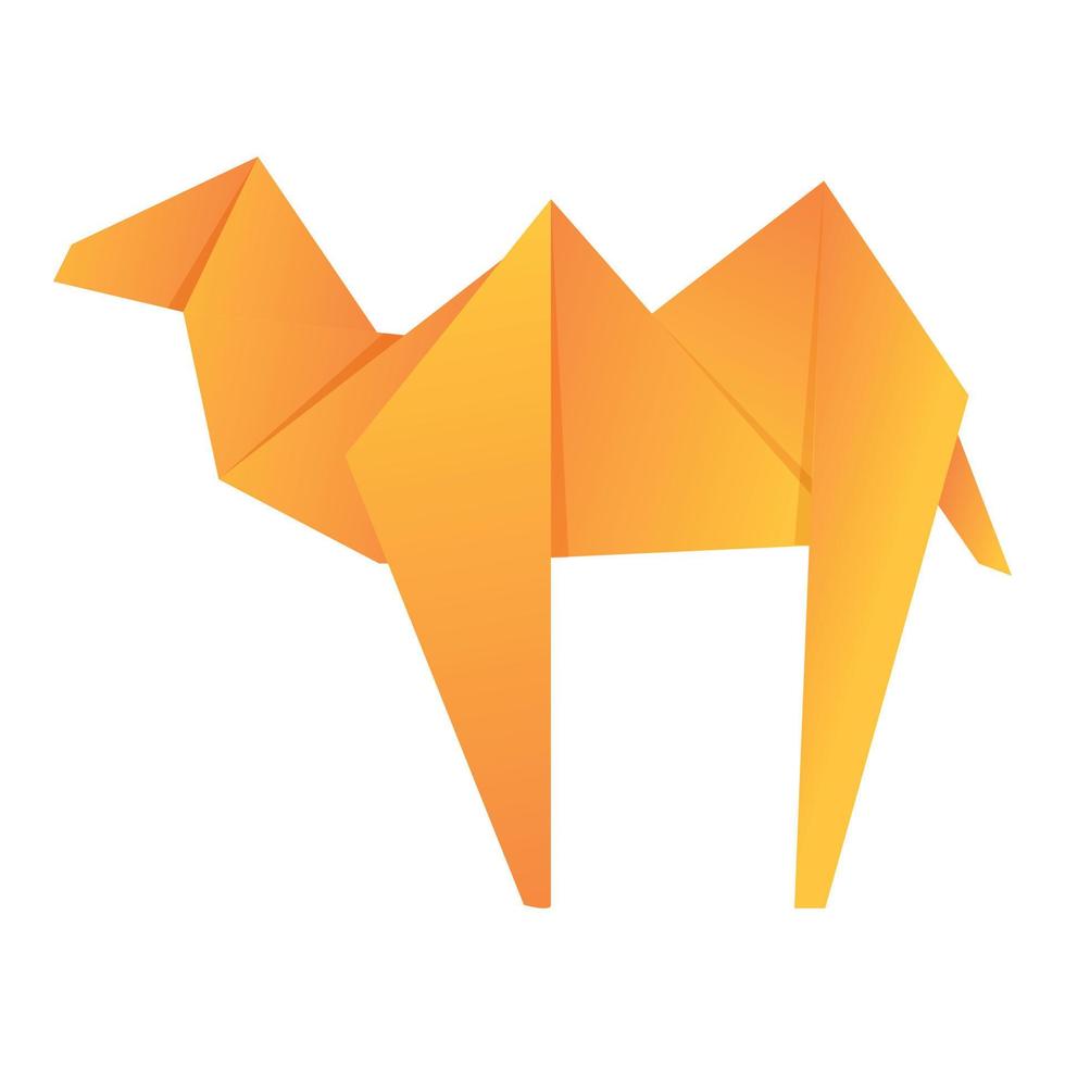vecteur de dessin animé d'icône de chameau d'origami. animal oiseau