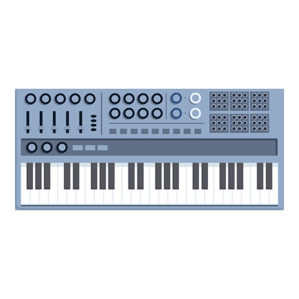 vecteur de dessin animé d'icône de synthétiseur d'enregistrement. DJ musique