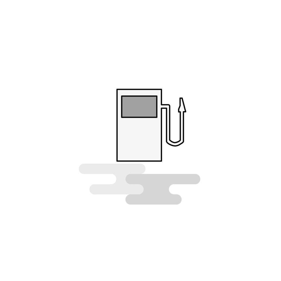 station essence icône web ligne plate remplie icône grise vecteur
