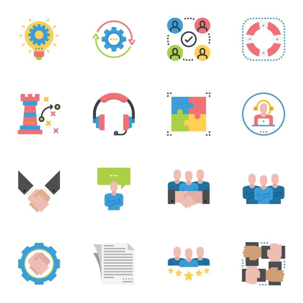 icônes d'affaires illustration vectorielle, solution, service, équipe, leadership vecteur