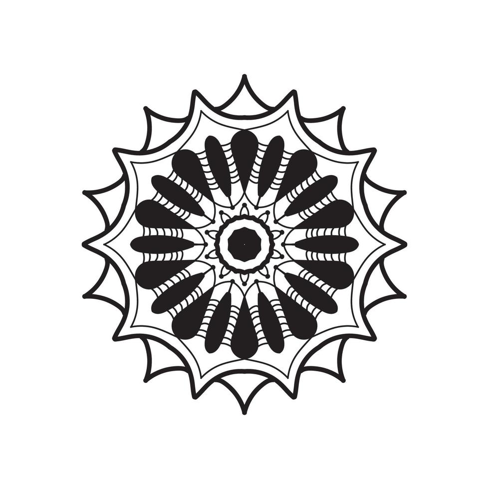 livre de coloriage mandala noir et blanc vecteur