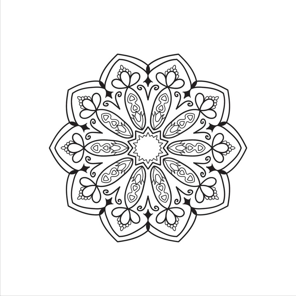 mandala noir et blanc livre de coloriage arrière-plan concept design vecteur