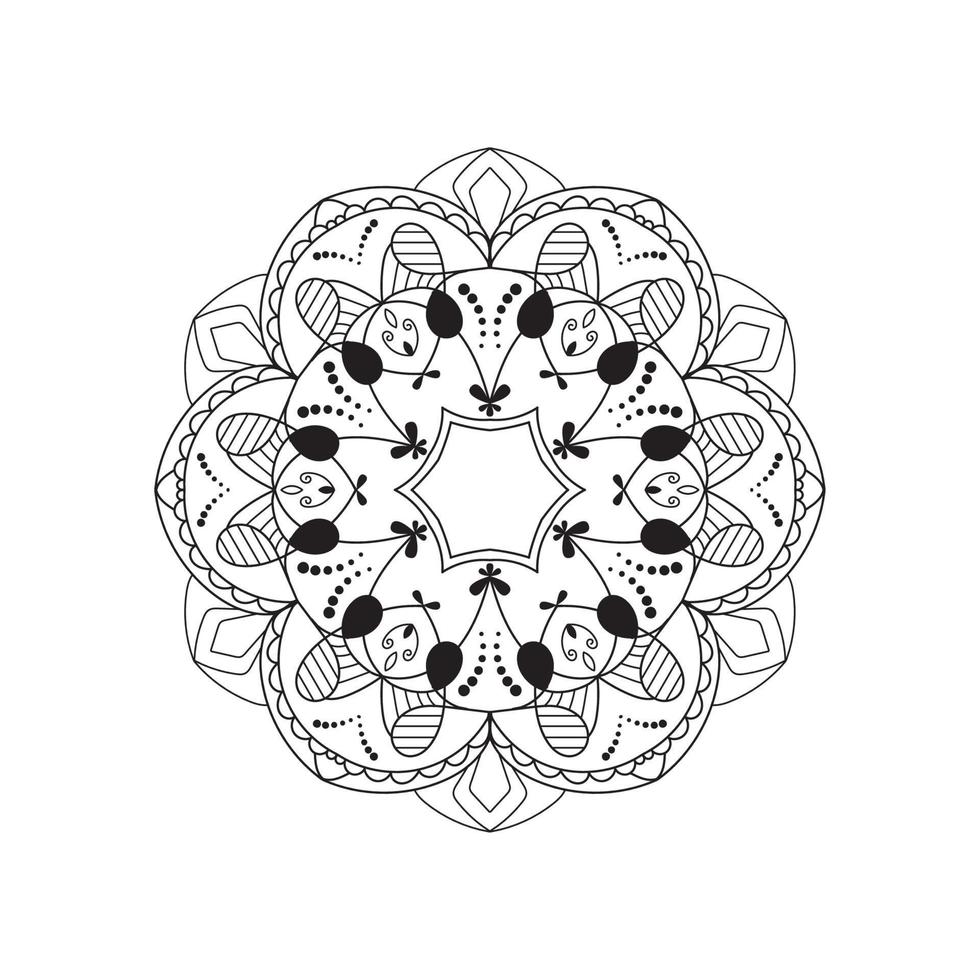 concept de conception de livre de coloriage ornement de mandala floral vecteur