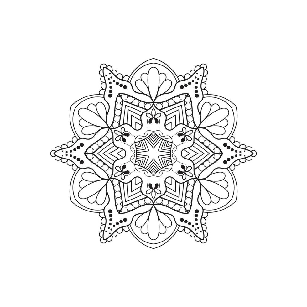 concept de conception de livre de coloriage ornement de mandala floral vecteur