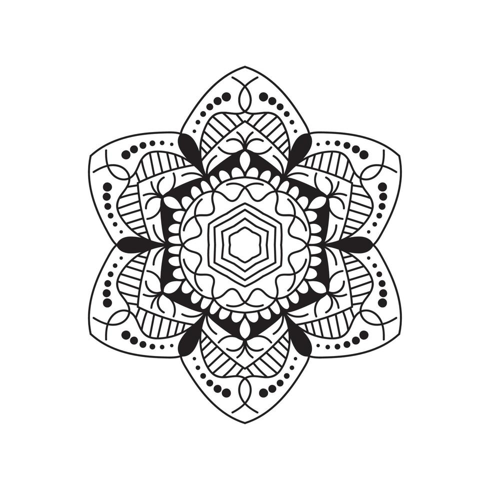 concept de conception de livre de coloriage ornement de mandala floral vecteur