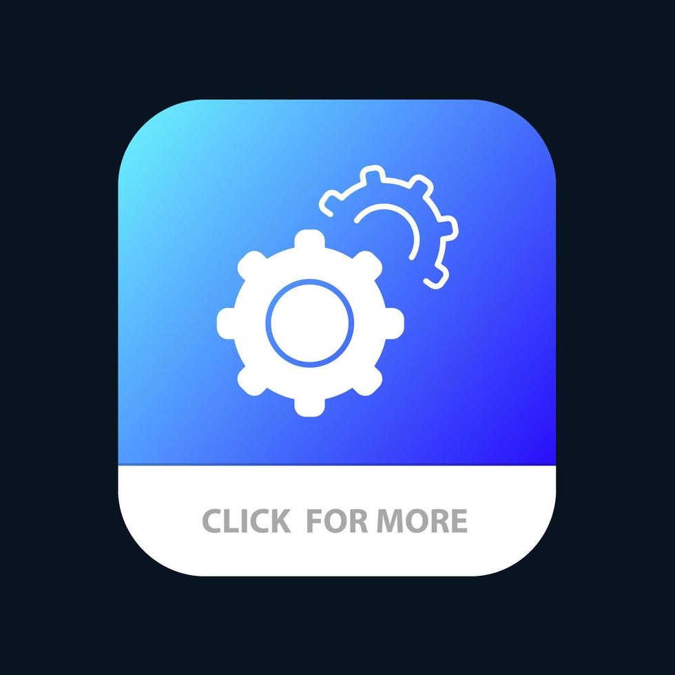 engrenage engrenages réglage bouton d'application mobile version de glyphe android et ios vecteur