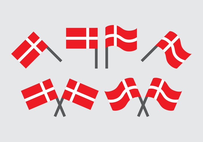 Danish Flag Collection Vector