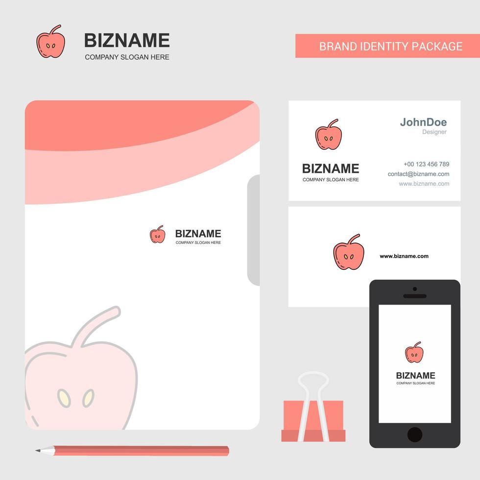 carte de visite de couverture de fichier de logo d'entreprise apple et illustration vectorielle de conception d'application mobile vecteur