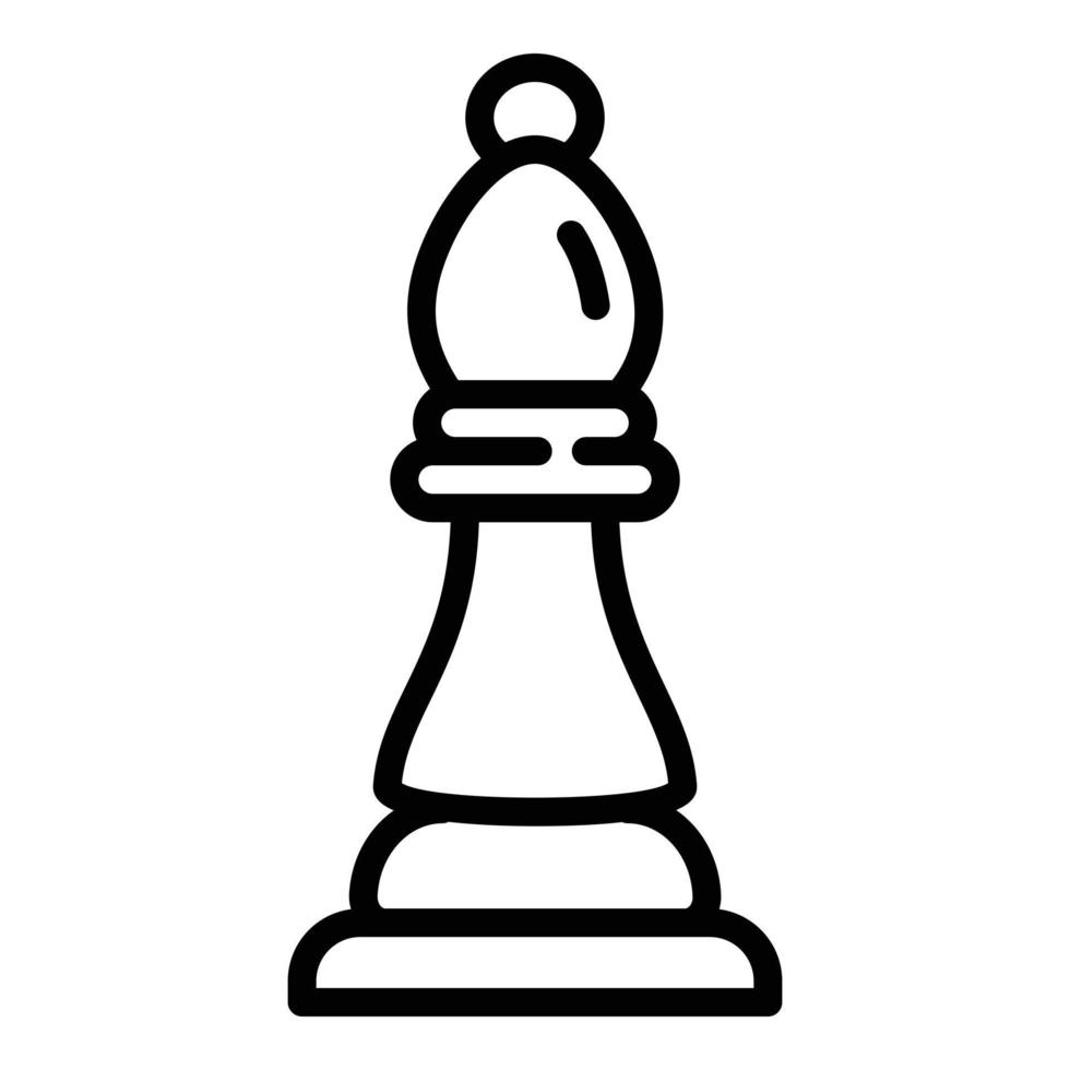 icône d'évêque d'échecs, style de contour vecteur