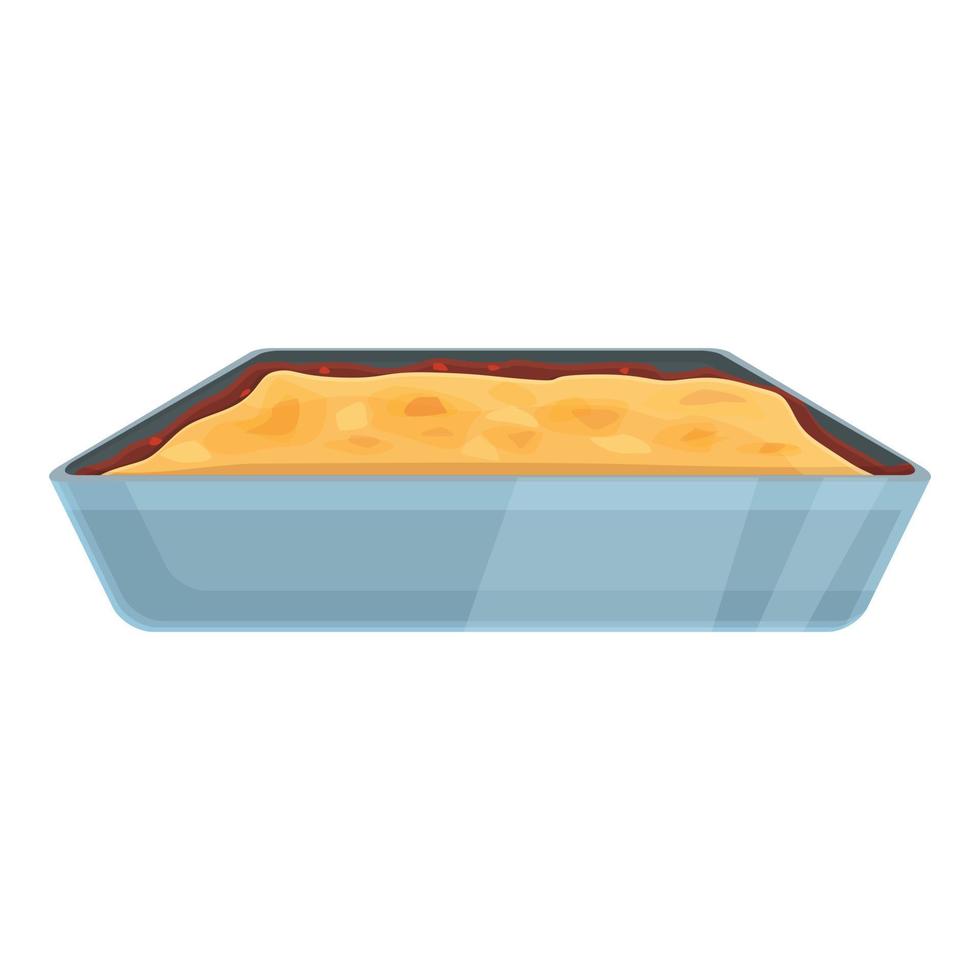 vecteur de dessin animé d'icône de pot de lasagne. viande de lasagnes