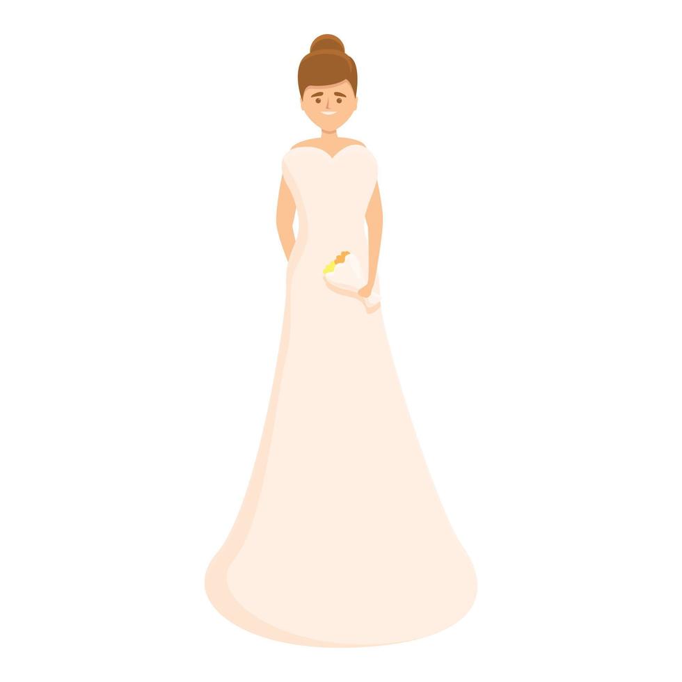 icône de robe de mariée marié, style cartoon vecteur