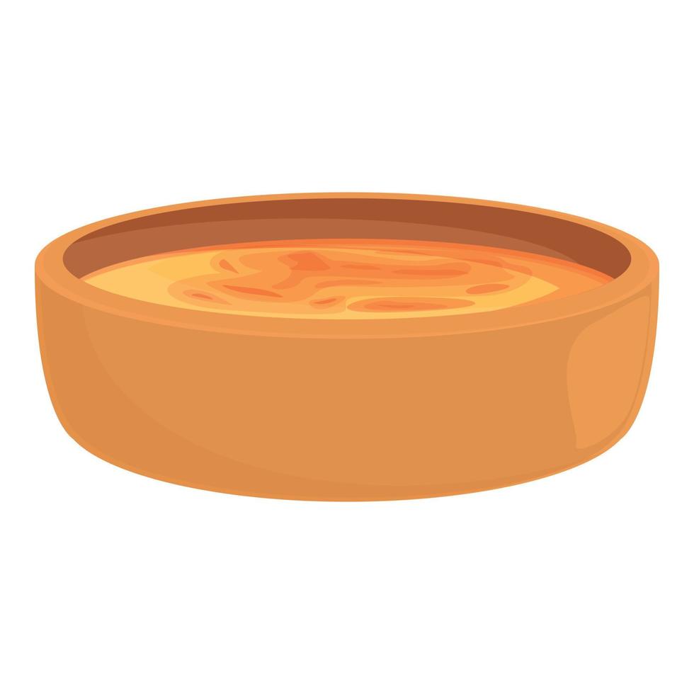 vecteur de dessin animé d'icône de soupe espagnole végétalienne. nourriture