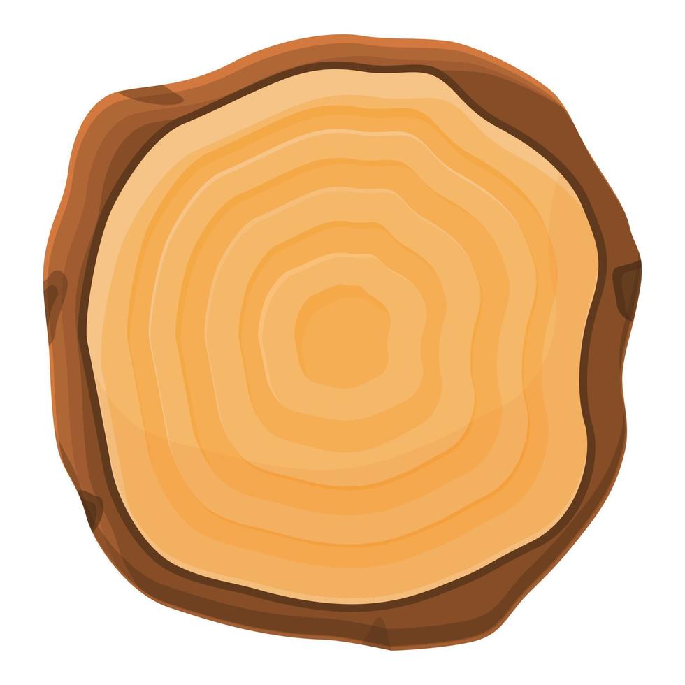 icône de tronc d'arbre vue de dessus, style cartoon vecteur
