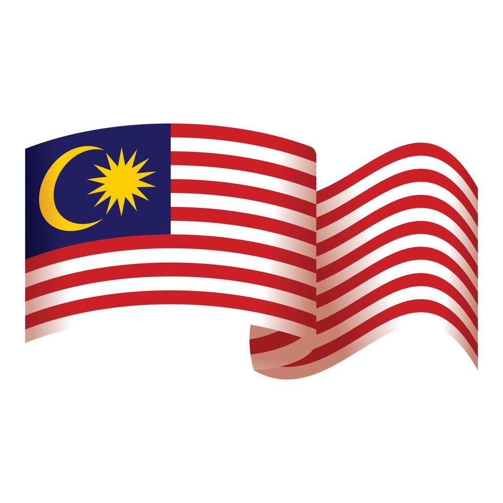heureux vecteur de dessin animé icône malaisie. drapeau du pays