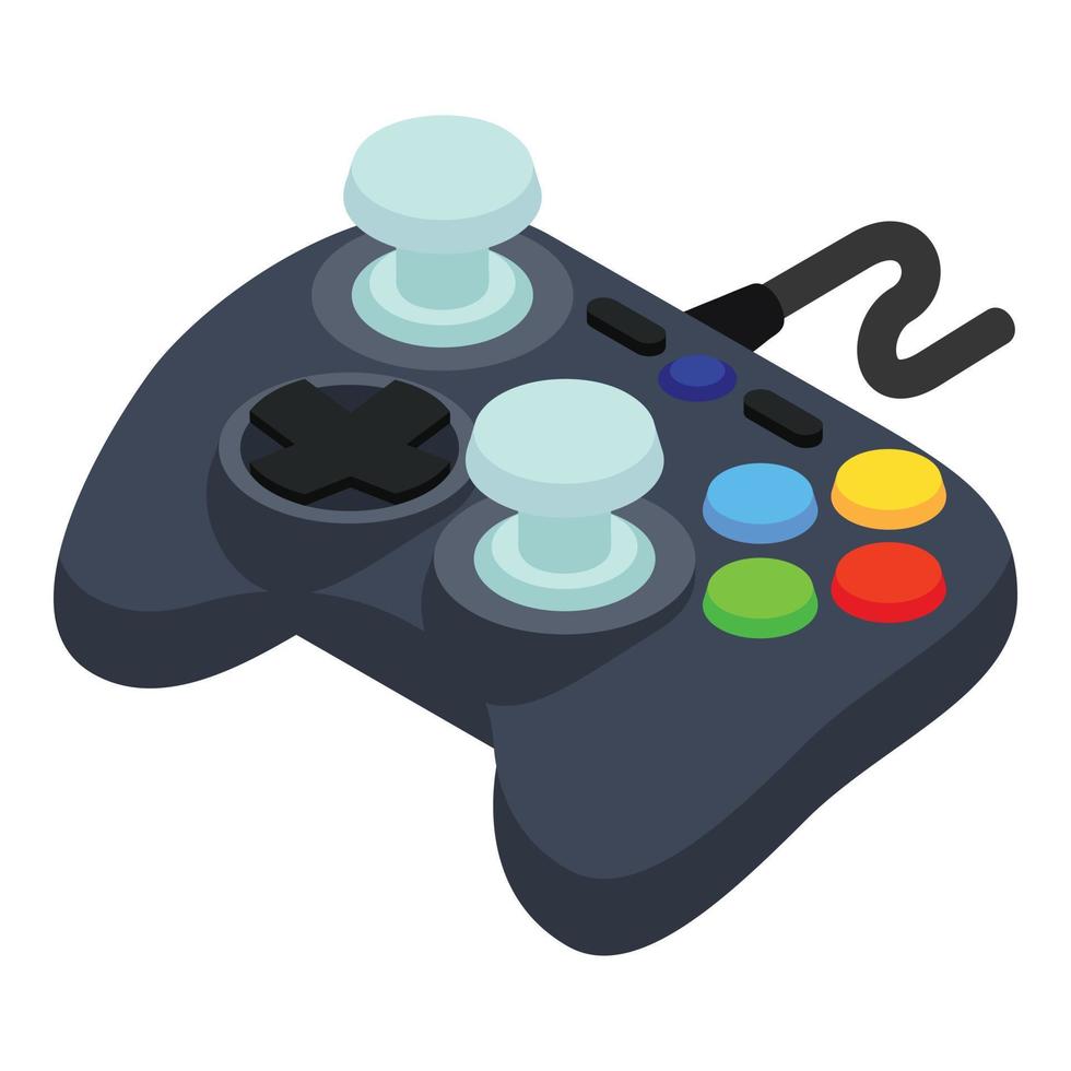 icône de manette de jeu vidéo, style isométrique vecteur