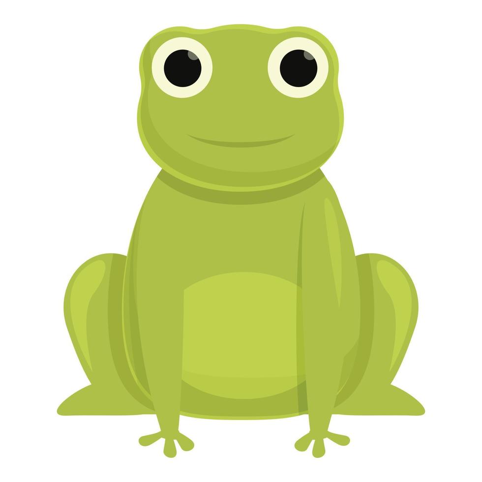 vecteur de dessin animé mignon icône grenouille. caractère vert