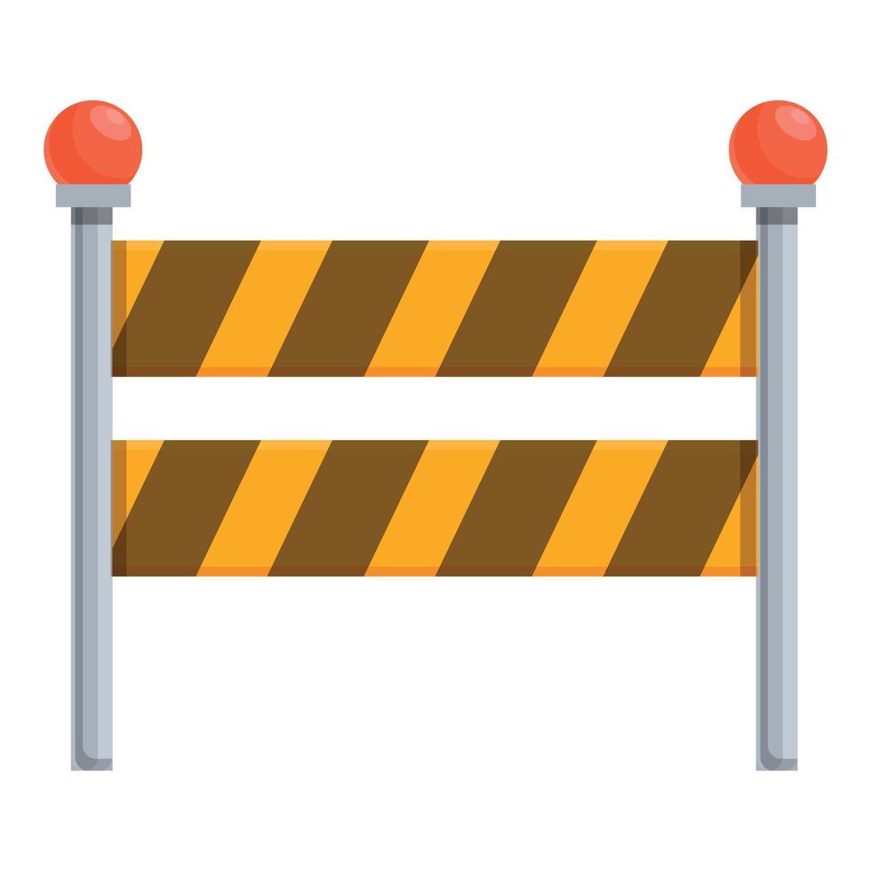 icône de barrière de construction d'autoroute, style cartoon vecteur