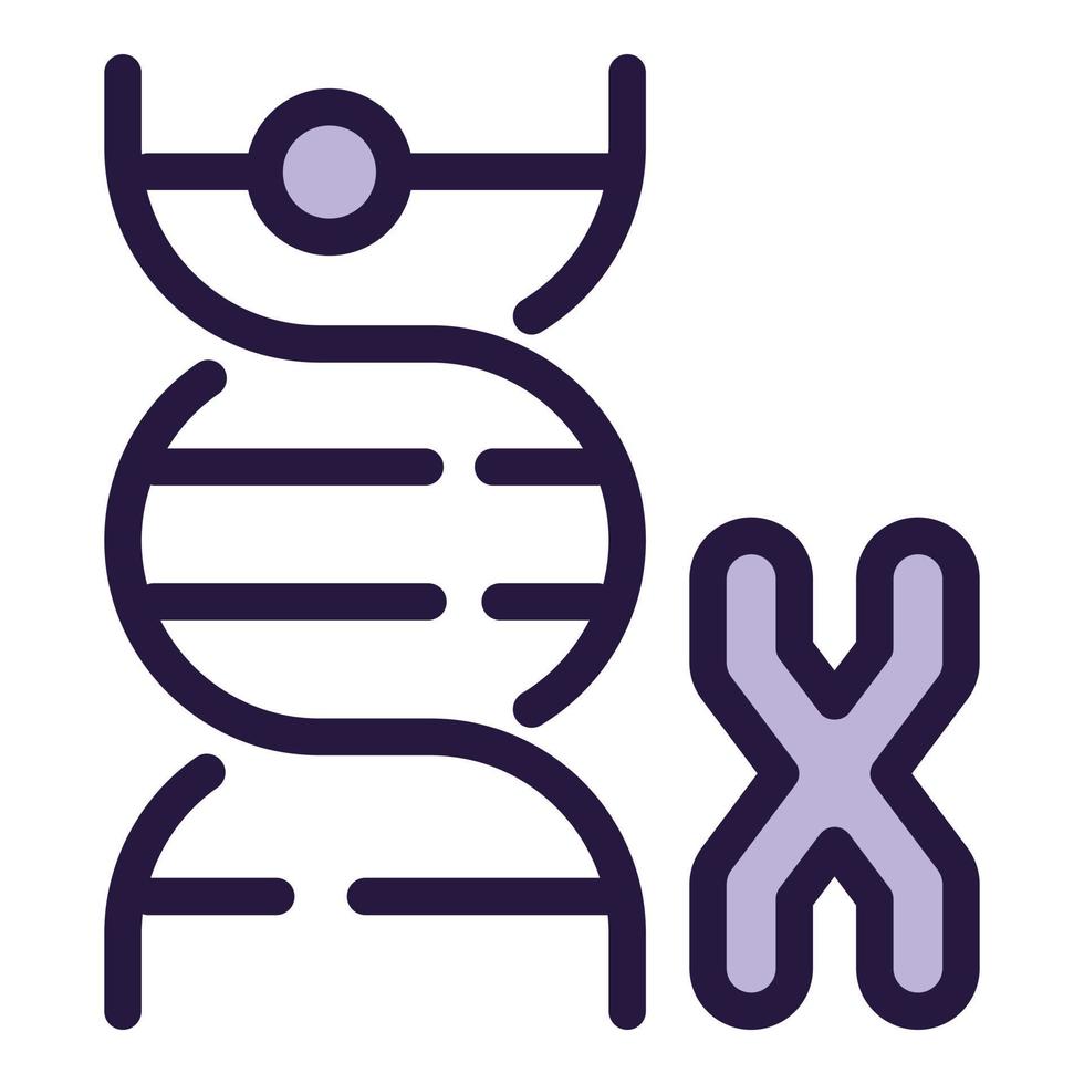 vecteur de contour d'icône de gène d'adn x. mutation de laboratoire