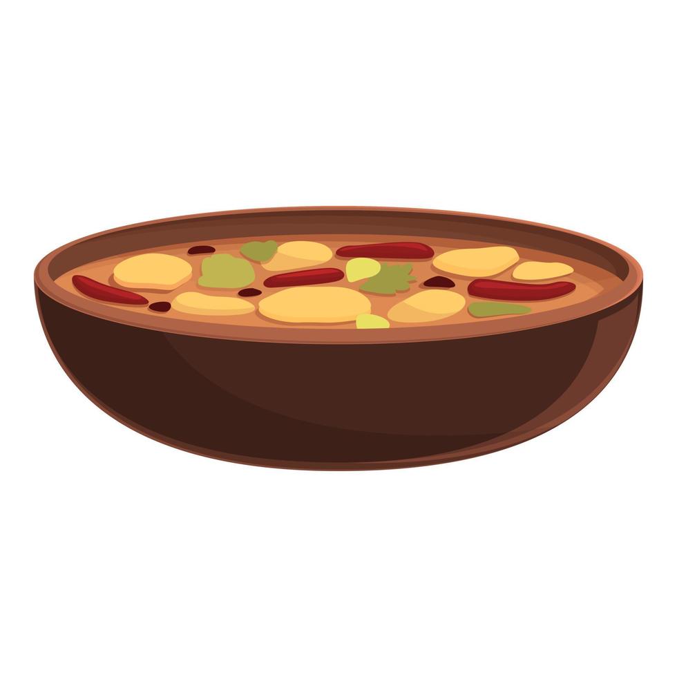 vecteur de dessin animé d'icône de soupe aux haricots de légumes. plat de nourriture