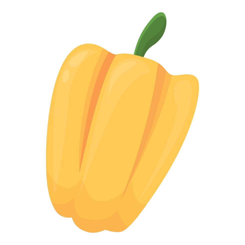 icône de paprica jaune vitamine, style cartoon vecteur