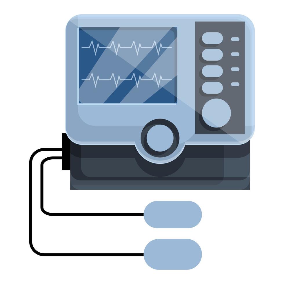 icône de défibrillateur électrique, style cartoon vecteur