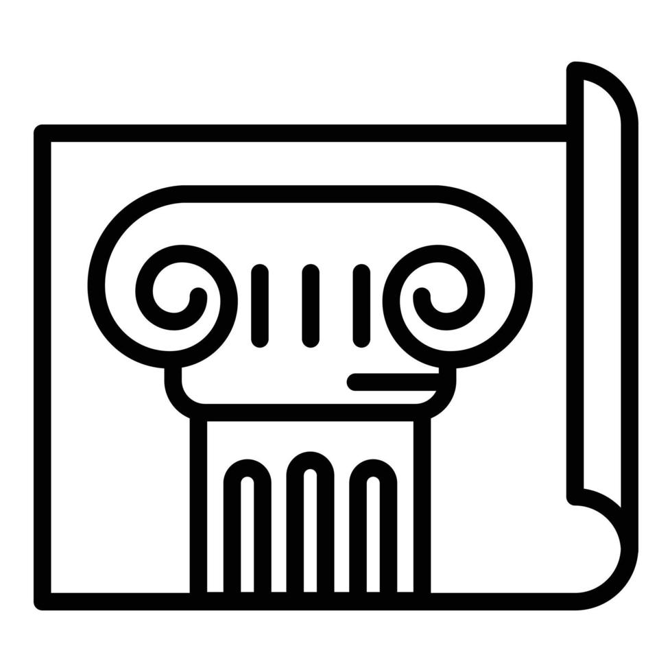 ancienne icône de plan de colonne, style de contour vecteur