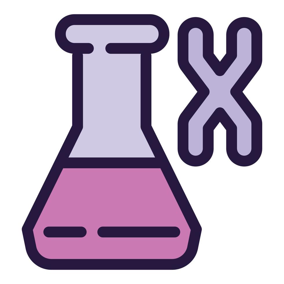 x vecteur de contour d'icône de flacon bio. adn du génome