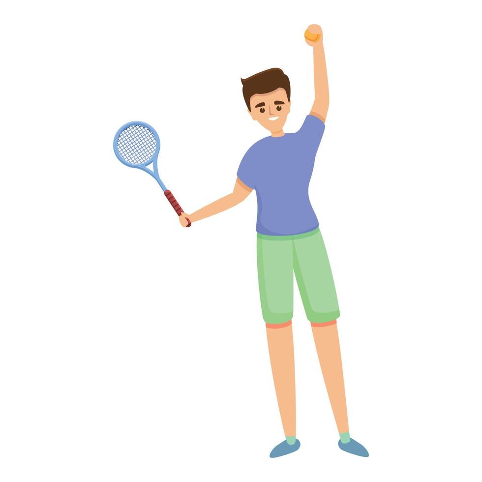 icône de champion de tennis, style cartoon vecteur