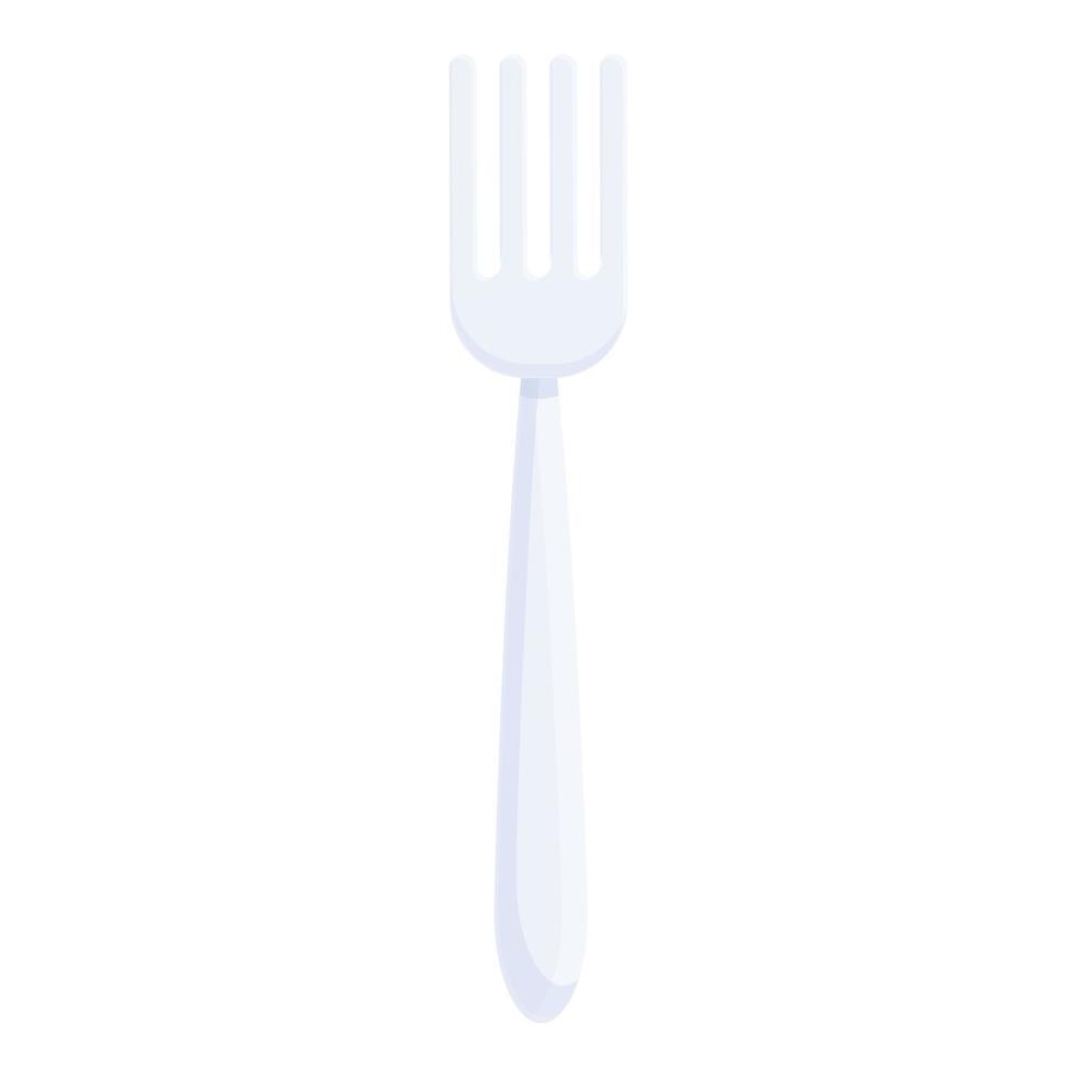 icône de fourchette en plastique biodégradable, style cartoon vecteur