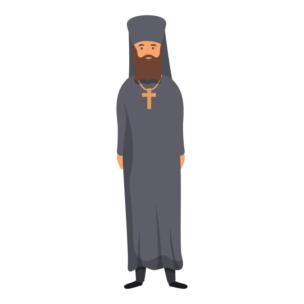vecteur de dessin animé d'icône de moine chrétien. homme prêtre