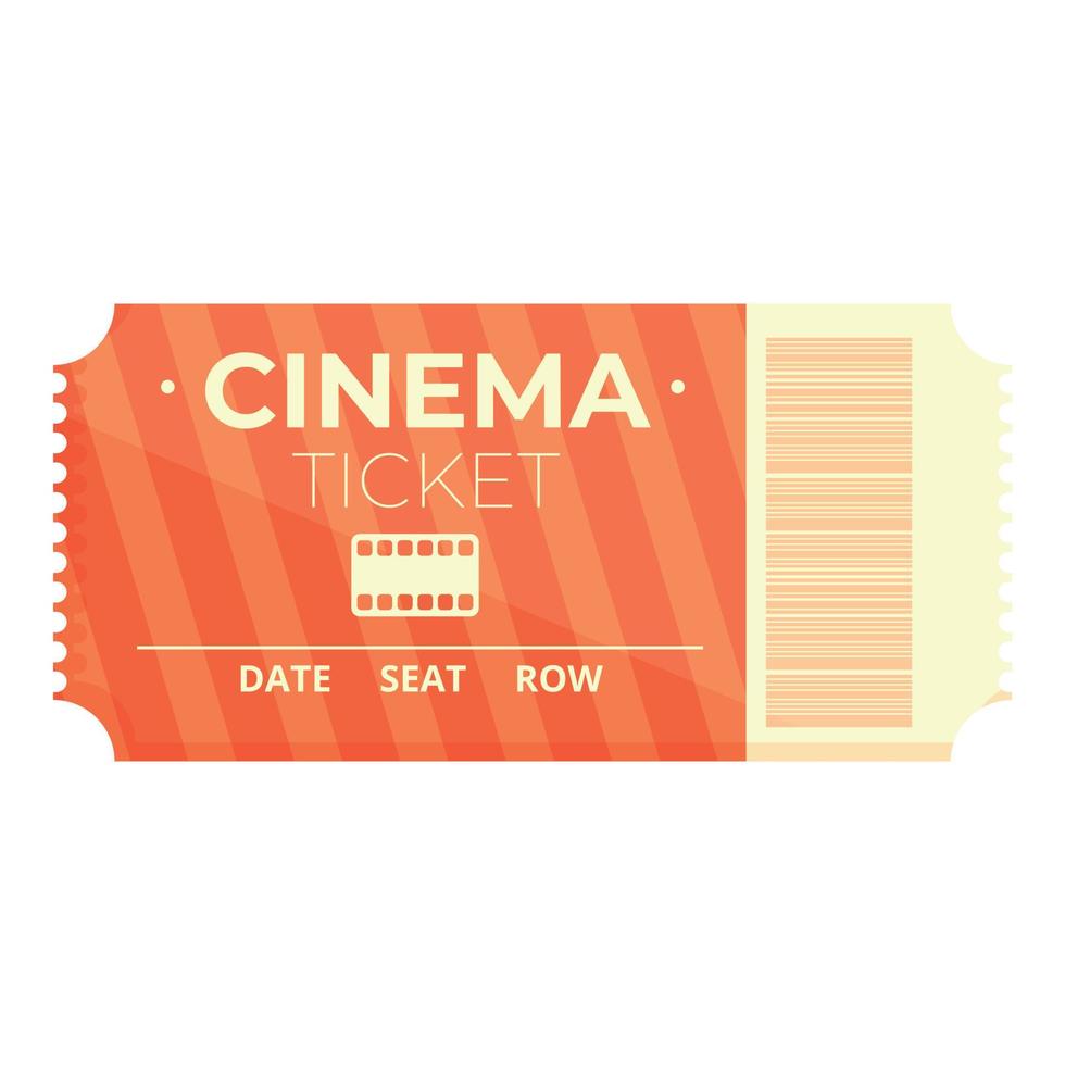 vecteur de dessin animé d'icône de billet de théâtre. billet de cinéma