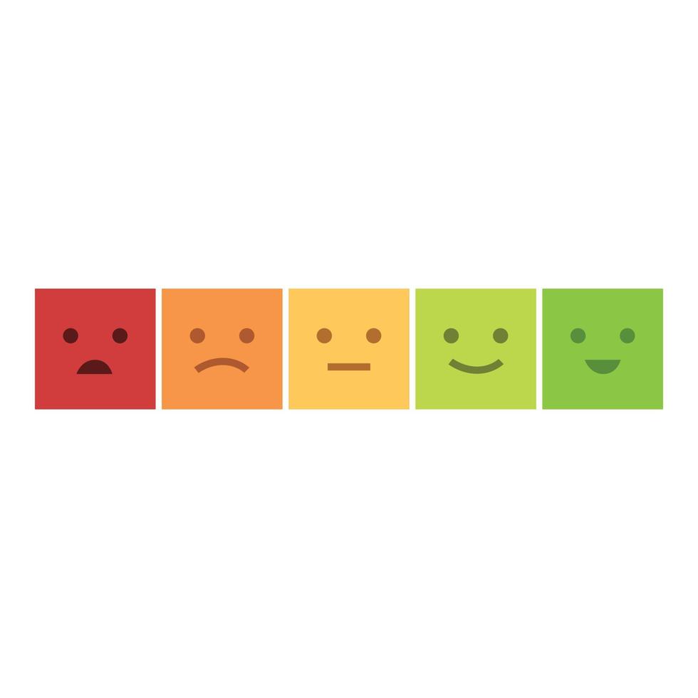 vecteur de dessin animé d'icône d'échelle de rétroaction emoji. satisfaction du client
