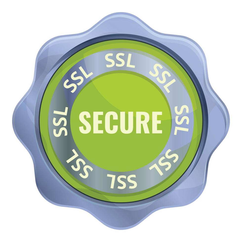 icône de certificat ssl sécurisé, style cartoon vecteur