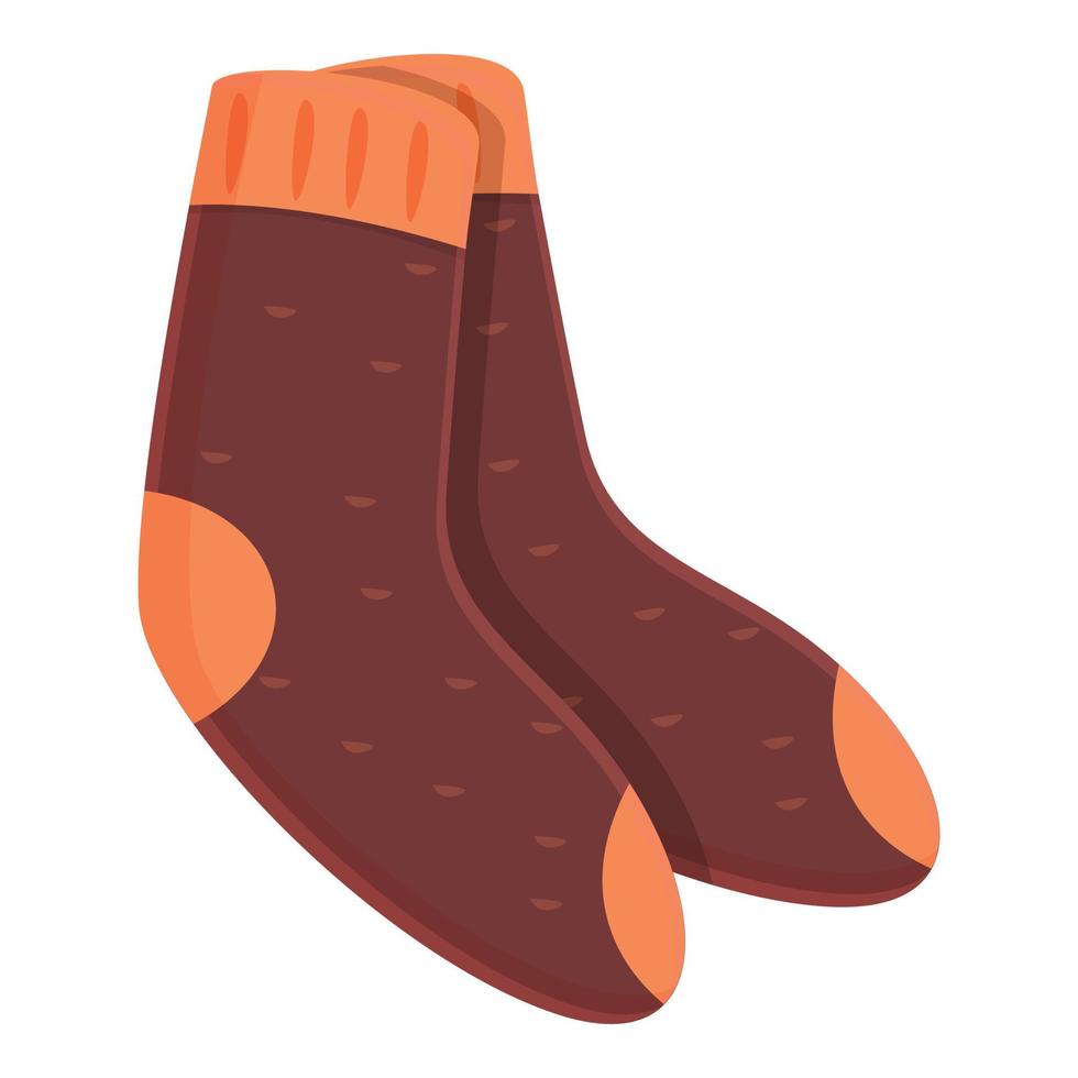 icône de chaussettes d'hiver en laine, style cartoon vecteur