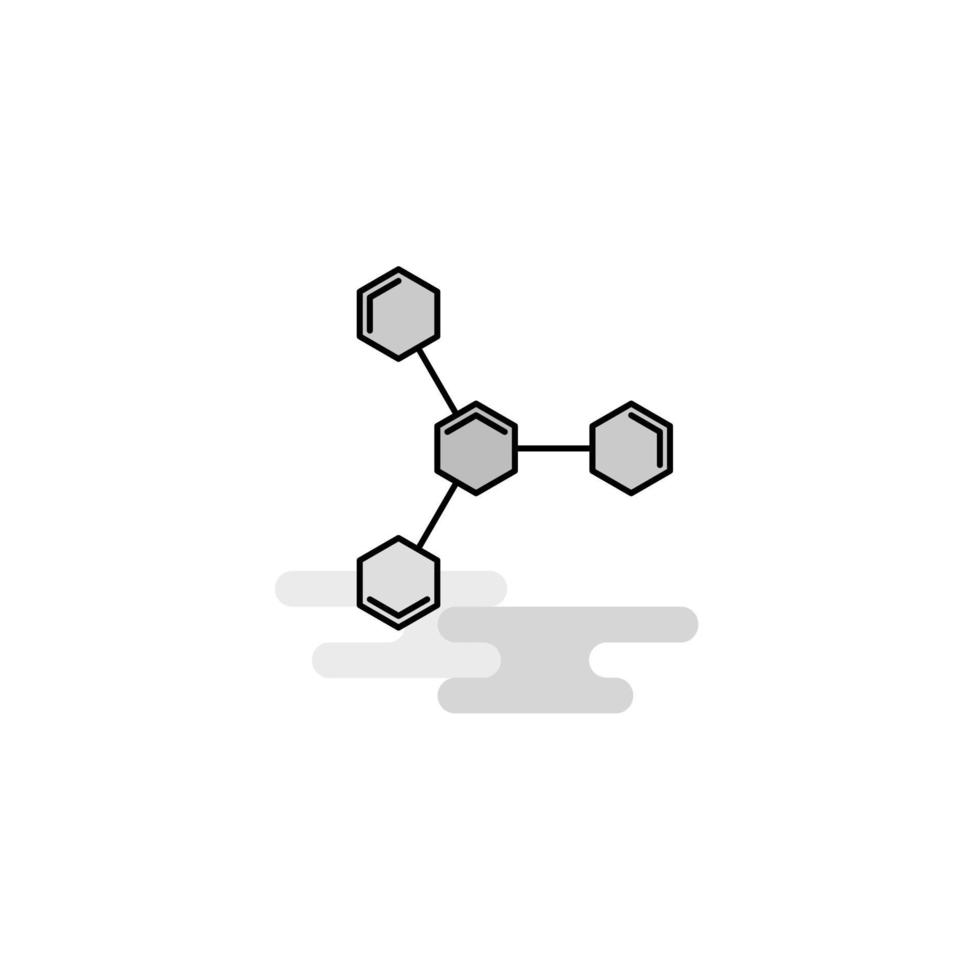liaison chimique icône web ligne plate remplie icône grise vecteur