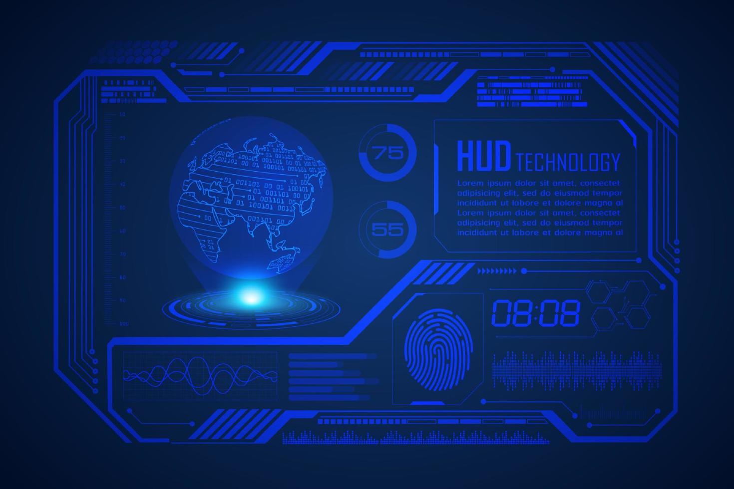 fond décran de technologie hud moderne vecteur