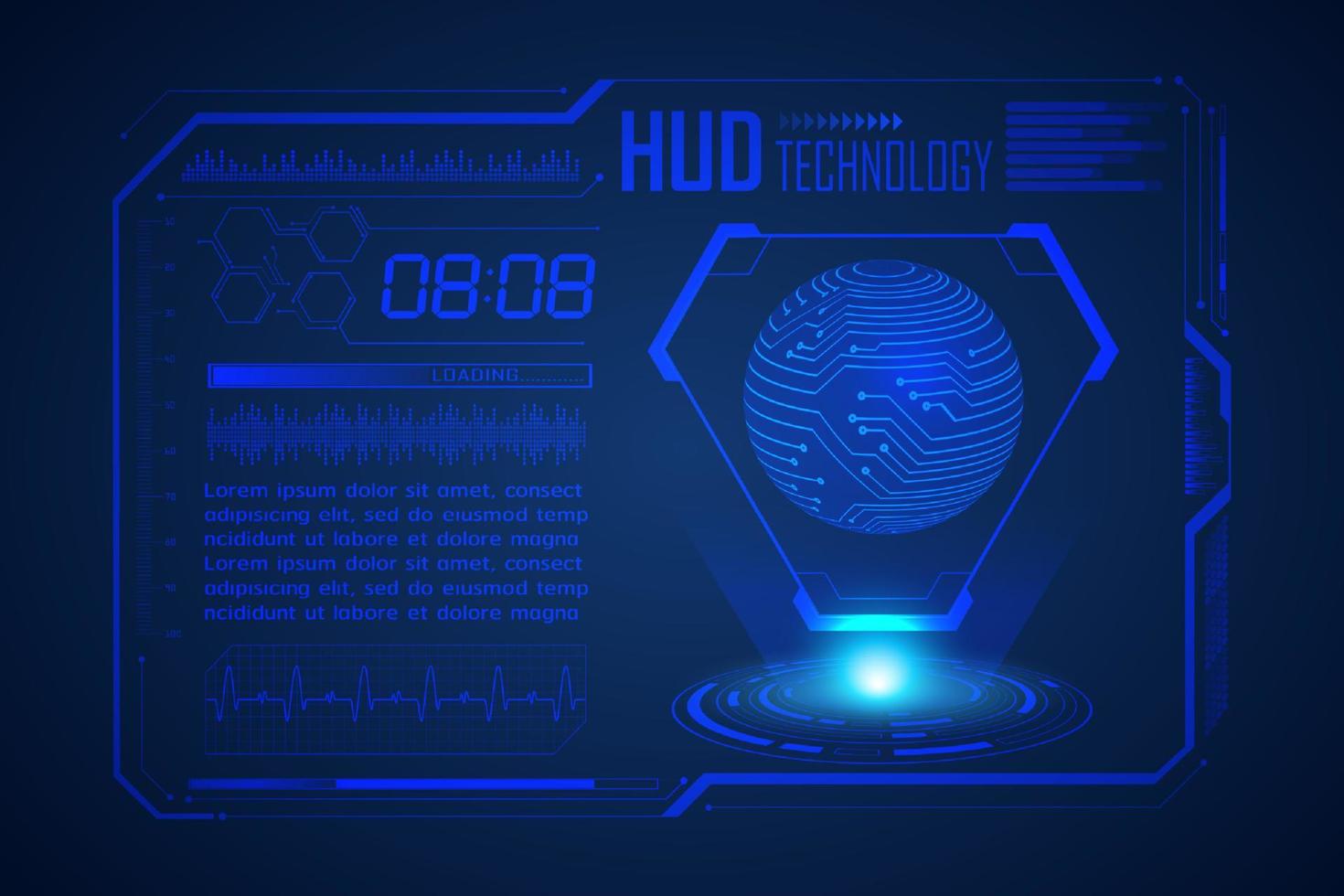 fond décran de technologie hud moderne vecteur