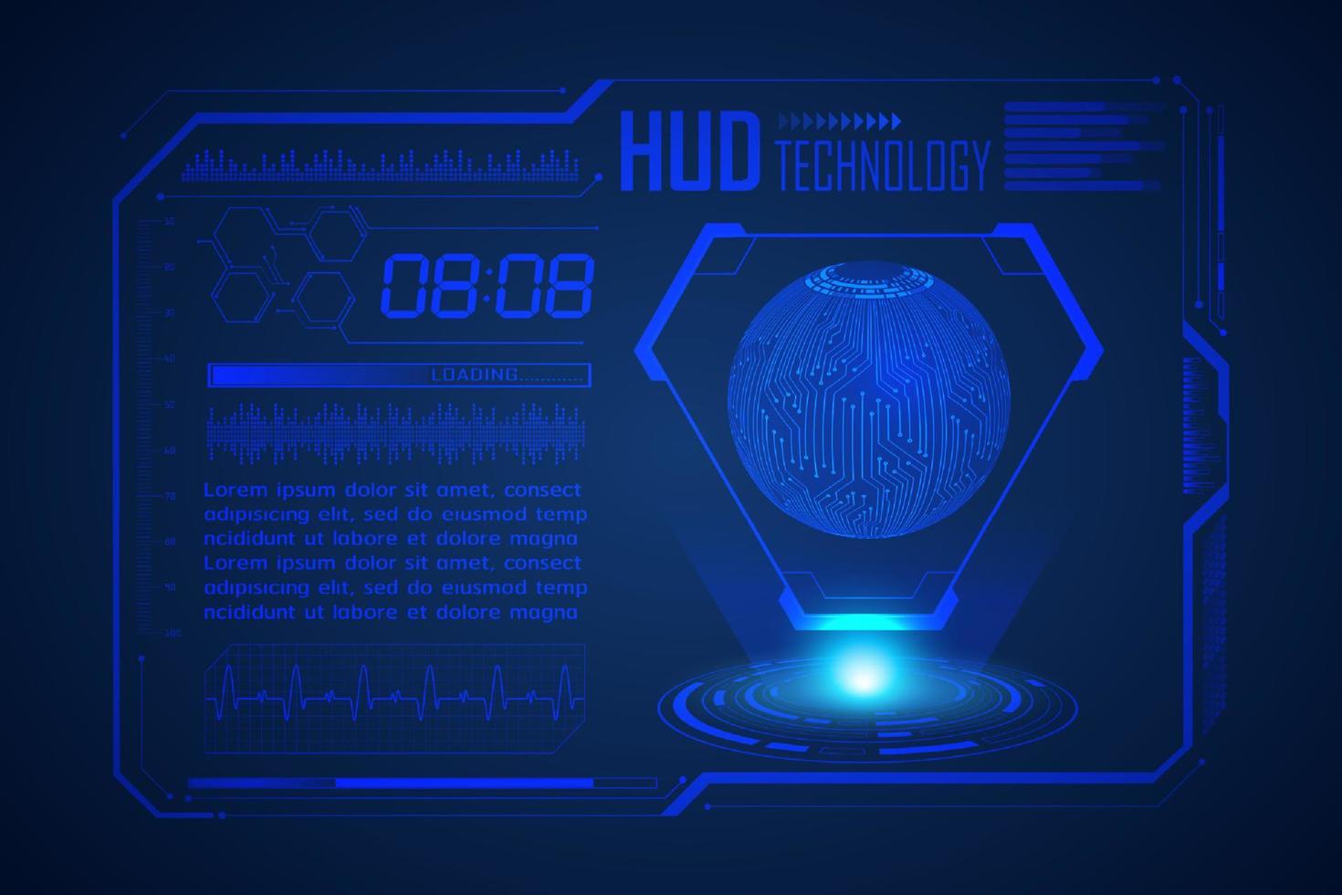 fond décran de technologie hud moderne vecteur