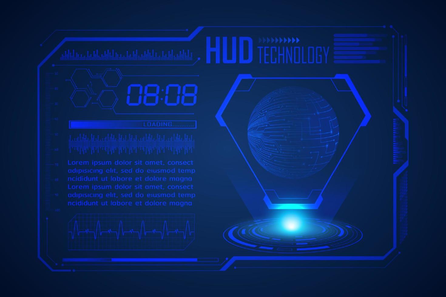 fond décran de technologie hud moderne vecteur