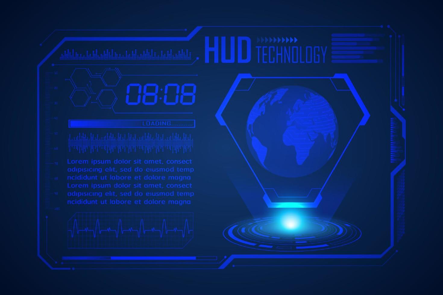 fond décran de technologie hud moderne vecteur