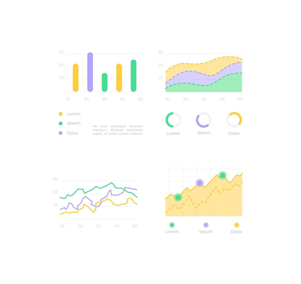 kit d'éléments d'interface utilisateur d'analyse de graphique vecteur